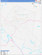 Martinsville County, VA Digital Map Color Cast Style
