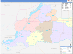 Mason County, IL Digital Map Color Cast Style
