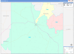 Mason County, TX Digital Map Color Cast Style