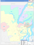 Mason County, WA Digital Map Color Cast Style