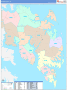 Mathews County, VA Digital Map Color Cast Style