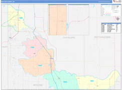 McClain County, OK Digital Map Color Cast Style