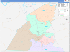 McCreary County, KY Digital Map Color Cast Style