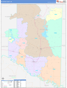 McCurtain County, OK Digital Map Color Cast Style