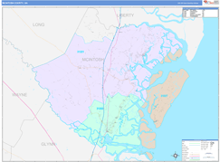 McIntosh County, GA Digital Map Color Cast Style