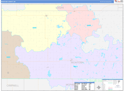 McIntosh County, ND Digital Map Color Cast Style