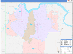 McKenzie County, ND Digital Map Color Cast Style