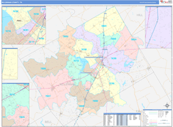 McLennan County, TX Digital Map Color Cast Style