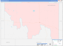 McPherson County, NE Digital Map Color Cast Style