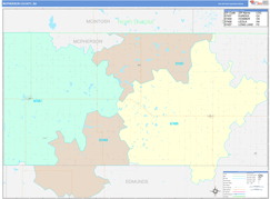McPherson County, SD Digital Map Color Cast Style