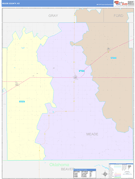 Meade County, KS Digital Map Color Cast Style