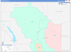 Meagher County, MT Digital Map Color Cast Style