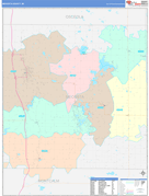 Mecosta County, MI Digital Map Color Cast Style