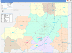Medina County, OH Digital Map Color Cast Style