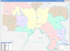 Meigs County, OH Digital Map Color Cast Style