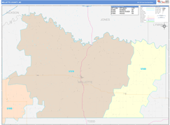 Mellette County, SD Digital Map Color Cast Style