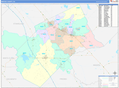 Merced County, CA Digital Map Color Cast Style
