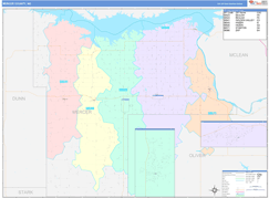 Mercer County, ND Digital Map Color Cast Style