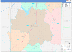 Miami County, KS Digital Map Color Cast Style