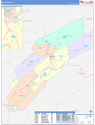 Mifflin County, PA Digital Map Color Cast Style