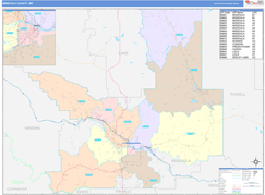 Missoula County, MT Digital Map Color Cast Style