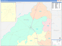 Mitchell County, GA Digital Map Color Cast Style