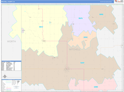 Mitchell County, IA Digital Map Color Cast Style