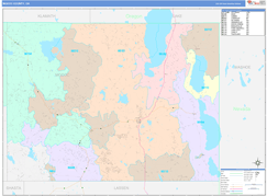 Modoc County, CA Digital Map Color Cast Style