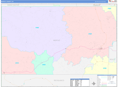 Moffat County, CO Digital Map Color Cast Style