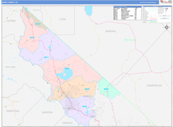 Mono County, CA Digital Map Color Cast Style