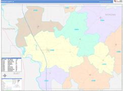 Monona County, IA Digital Map Color Cast Style