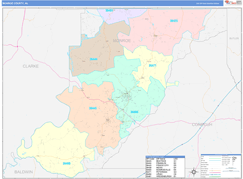 Monroe County, AL Digital Map Color Cast Style
