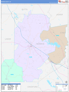 Monroe County, GA Digital Map Color Cast Style