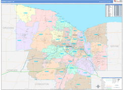 Monroe County, NY Digital Map Color Cast Style