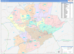 Monroe County, PA Digital Map Color Cast Style