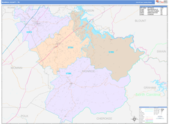 Monroe County, TN Digital Map Color Cast Style