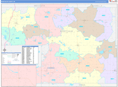 Montcalm County, MI Digital Map Color Cast Style