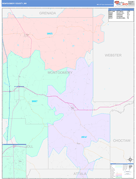 Montgomery County, MS Digital Map Color Cast Style