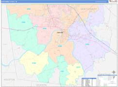 Montgomery County, TN Digital Map Color Cast Style