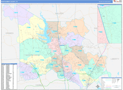Montgomery County, TX Digital Map Color Cast Style