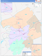 Montgomery County, VA Digital Map Color Cast Style