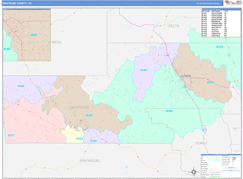 Montrose County, CO Digital Map Color Cast Style