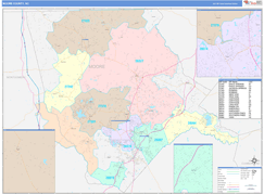 Moore County, NC Digital Map Color Cast Style