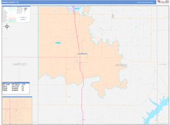 Moore County, TX Digital Map Color Cast Style