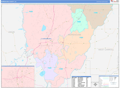Morehouse Parish (County), LA Digital Map Color Cast Style