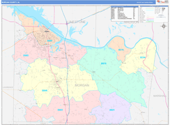 Morgan County, AL Digital Map Color Cast Style