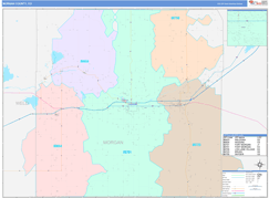 Morgan County, CO Digital Map Color Cast Style