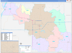 Morgan County, IL Digital Map Color Cast Style