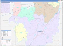 Morgan County, IN Digital Map Color Cast Style