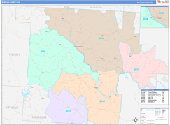 Morgan County, OH Digital Map Color Cast Style